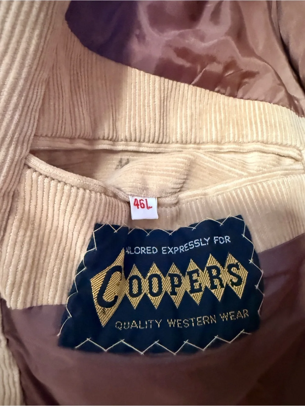 Men's Beige Corduroy Blazer - 46L